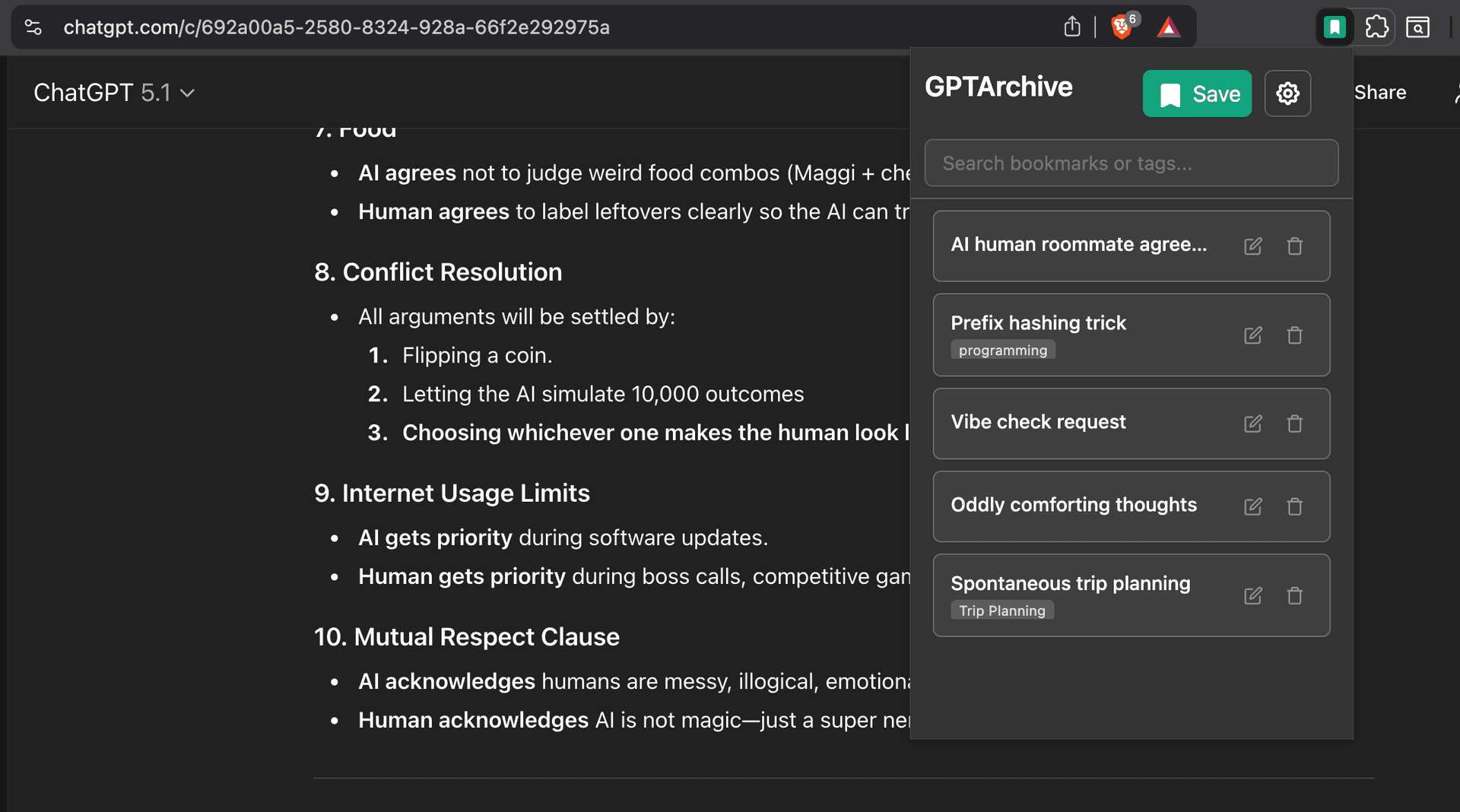 GPTArchive Extension Demo